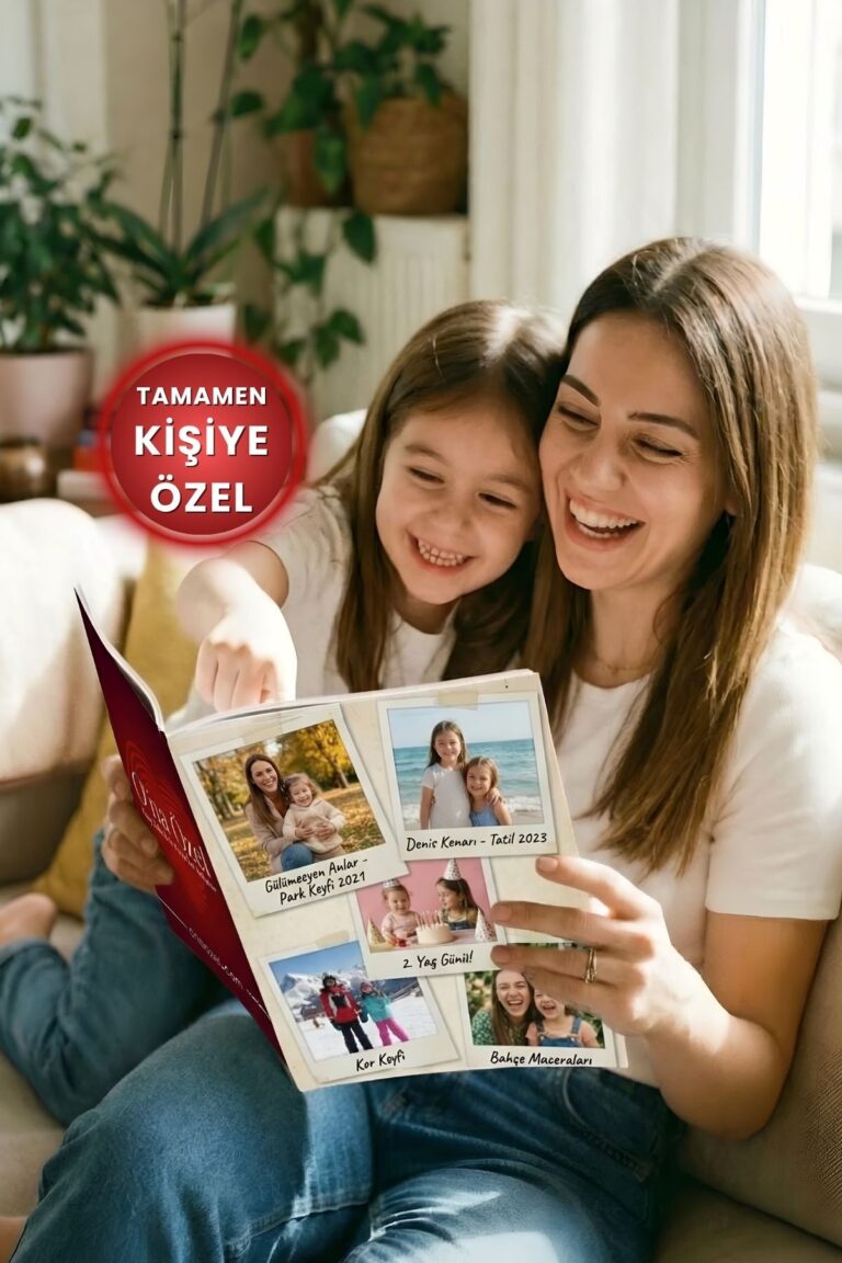 Anneye Özel Fotoğraflı Anı Kitabı - Kişiye Özel Mesajlı Fotoğraf Albümü Hediyesi