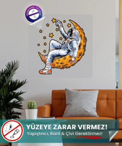 Astronotun Düşü Statik Akıllı Kağıt Duvar Sticker yapışkansız statik akıllı kağıt
