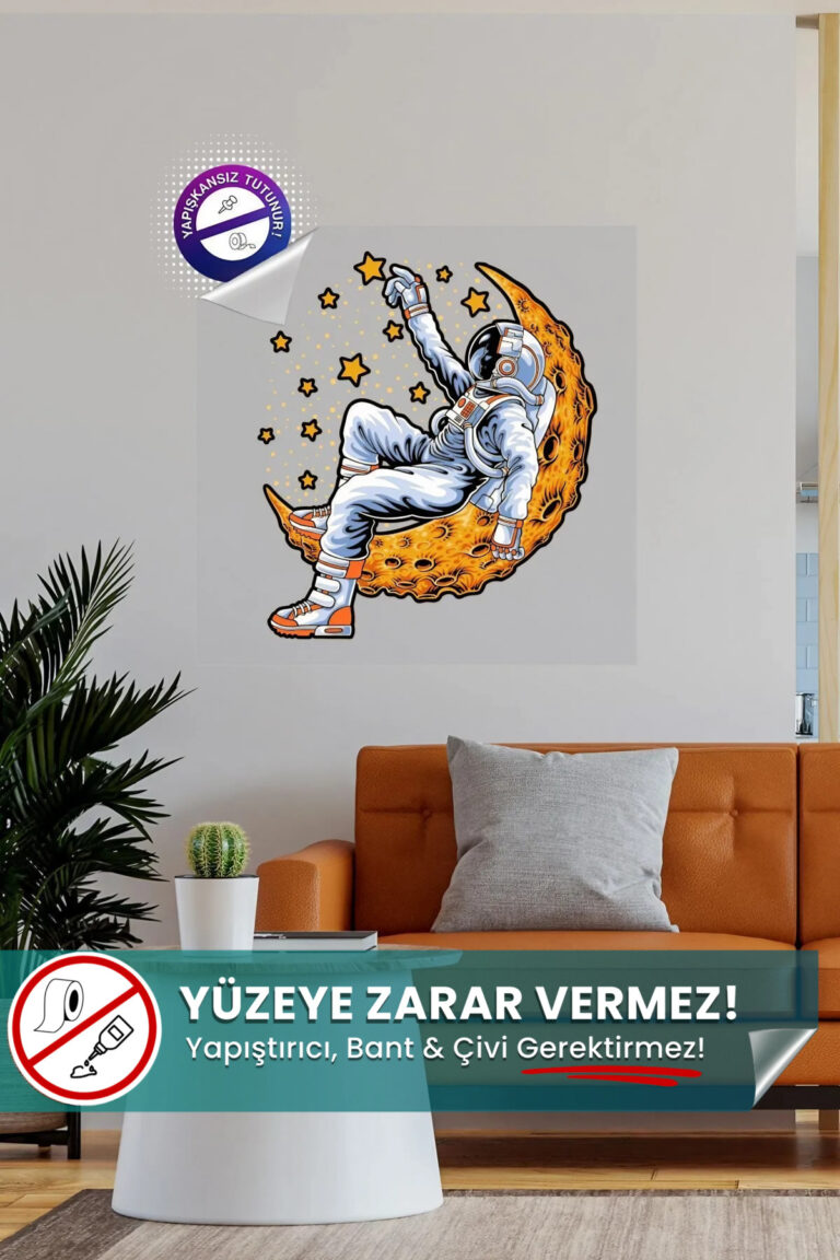 Astronotun Düşü Statik Akıllı Kağıt Duvar Sticker yapışkansız statik akıllı kağıt