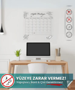 Aylık Planlayıcı Statik Akıllı Kağıt - Yapışkansız Fotoğraf Not Tutucu (46x48 cm)