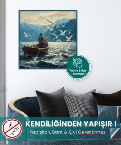 Balıkçı Posteri yapışkansız statik akıllı kağıt