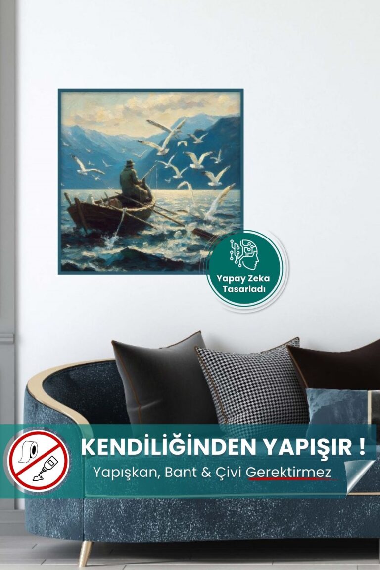 Balıkçı Posteri yapışkansız statik akıllı kağıt