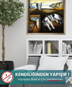 Belleğin Azmi Salvador Dali Kedi Posteri - Yapışkansız Statik Akıllı Kağıt (50x50 cm)