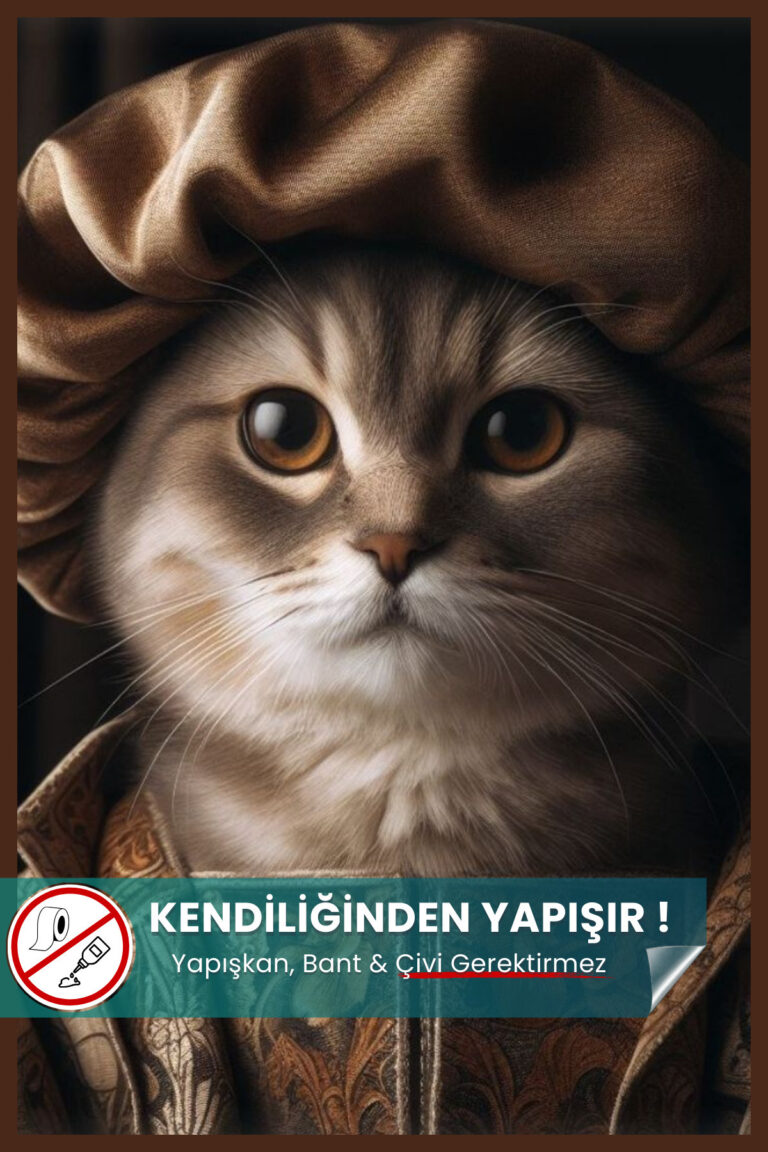 British Kedi Poster | Yapışkansız Premium Baskı Statik Poster | British Shorthair | Yapay Zeka Tasarım