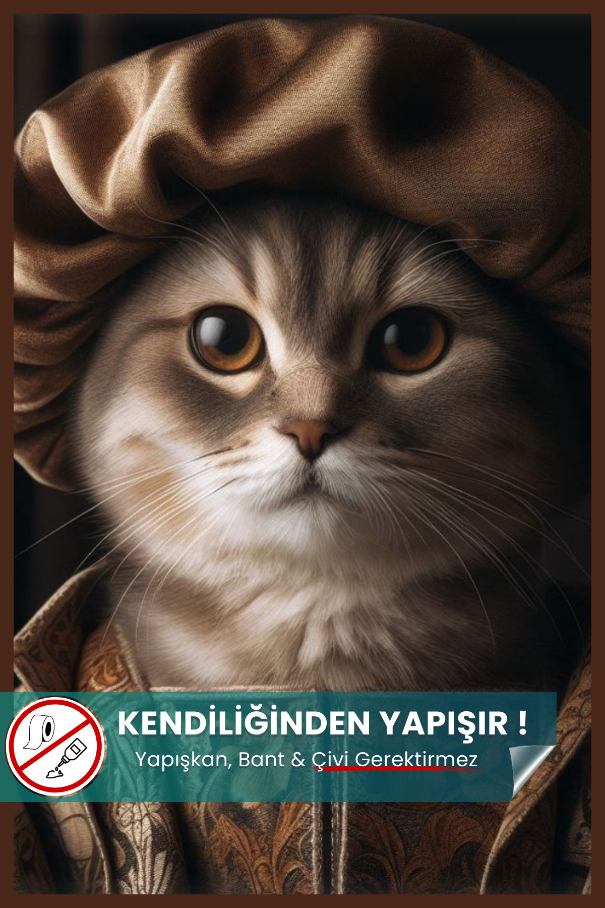 British Kedi Poster | Yapışkansız Premium Baskı Statik Poster | British Shorthair | Yapay Zeka Tasarım