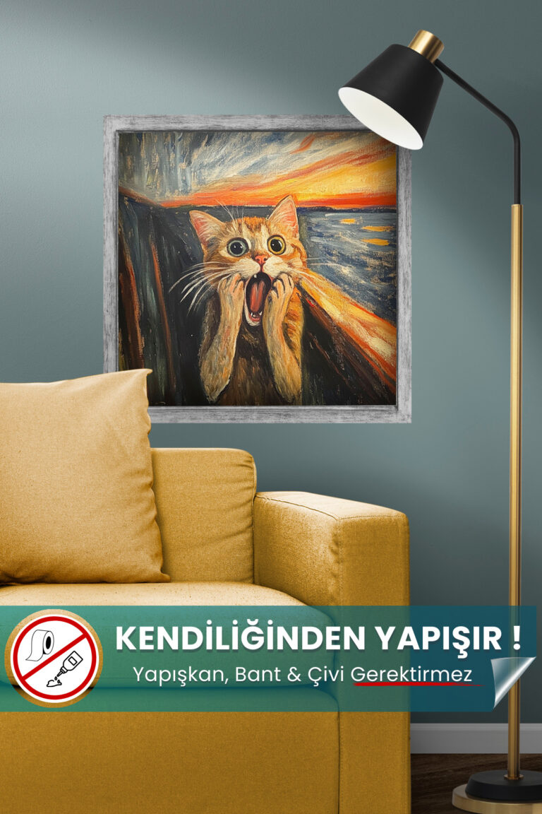Edvard Munch Çığlık Posteri yapışkansız statik akıllı kağıt
