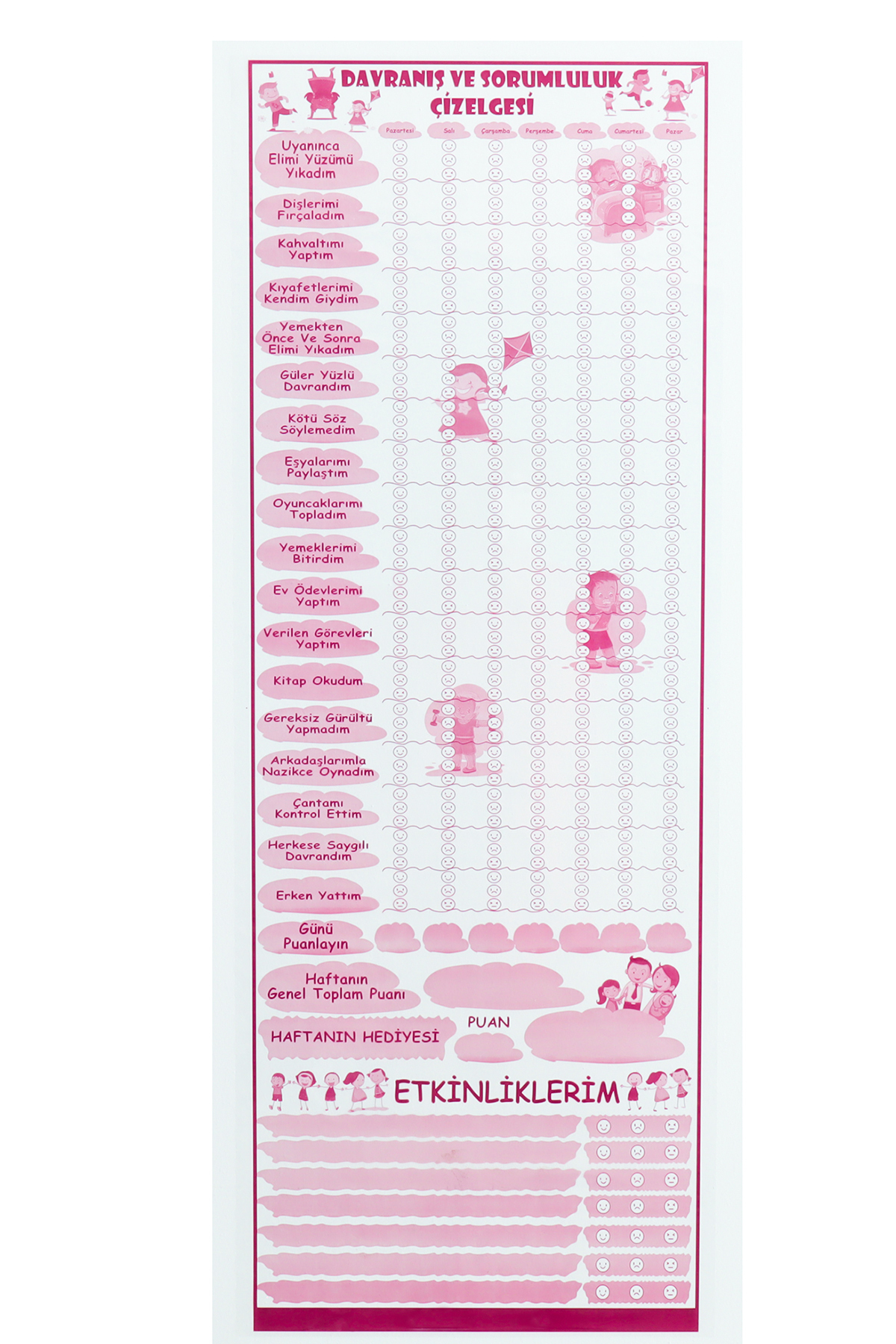 Pi Papers Davranış, Sorumluluk ve Etkinlik Planlayıcı - Yapışkansız Tutunan Statik Akıllı Kağıt (36x100 cm) - Görsel 6