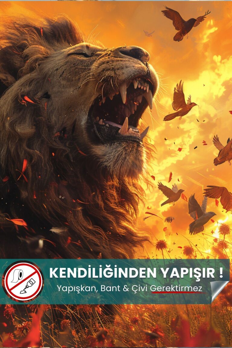 Gücün ve Zaferin İhtişamı Aslan Posteri | Akıllı Kağıt Poster