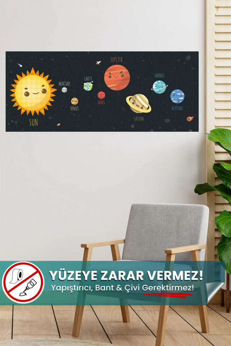 Güneş Sistemi Gezegenler Yapışkansız Akıllı Kağıt yapışkansız statik akıllı kağıt