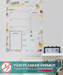 47x70 cm Günlük Planlayıcı – Yapışkansız, Yaz-Sil Akıllı Kağıt