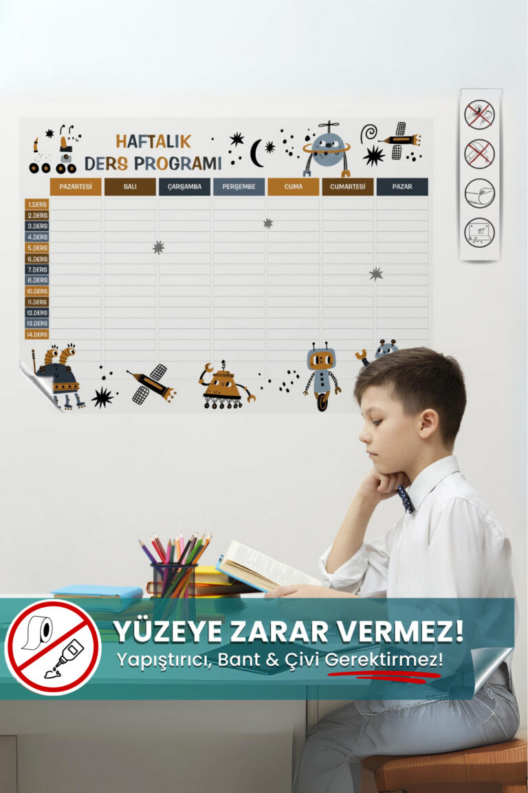 Haftalık Ders Programı Sihirli Akıllı Kağıt yapışkansız statik akıllı kağıt