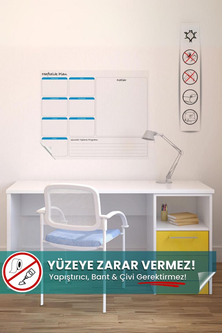 Evbuya Haftalık Planlayıcı yapışkansız statik akıllı kağıt