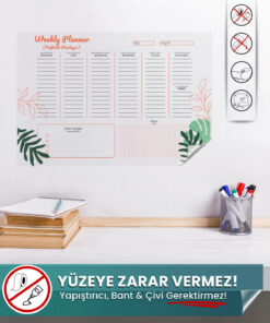 Pi Papers İngilizce Haftalık Planlayıcı – Sihirli Akıllı Kağıt (Fotoğraf Tutucu Özellikli)