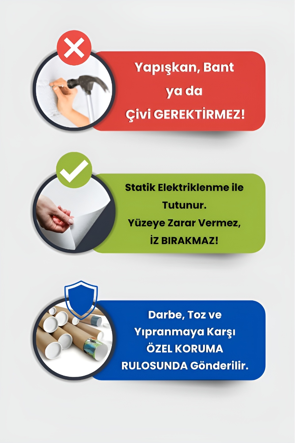 Evbuya Haftalık Planlayıcı - Kendiliğinden Tutunan Sihirli İnovatif Statik Akıllı Kağıt Pano (46x48 cm) - Görsel 5
