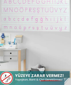 Abc Harfli Kılavuz - Yapışkansız Tutunan, Yeri Değiştirilebilir, Statik Tutunan Pratik Akıllı Kağıt