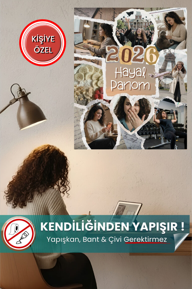 Kişiye Özel Hayal Panosu - Yapışkansız Tutunan Akıllı Kağıt Poster - 50x70cm - Vision Board