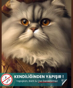 İran Kedisi Posteri – Yapay Zeka Tasarımı, Statik Akıllı Kağıt Duvar Posteri (50x50 cm)