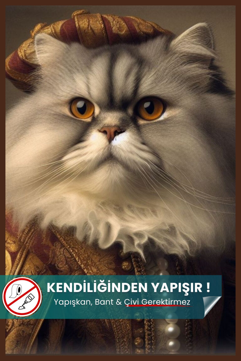 İran Kedisi Posteri – Yapay Zeka Tasarımı, Statik Akıllı Kağıt Duvar Posteri (50x50 cm)