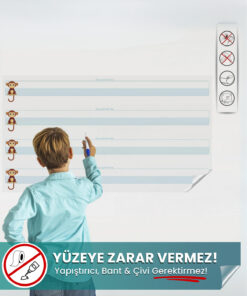 Kılavuz Çizgili Yazı Tahtası - Yaz Sil Özellikli Sihirli Akıllı Kağıt (100x56 cm)