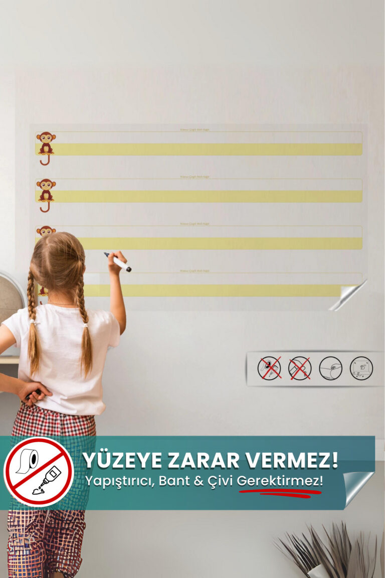 Kılavuz Çizgili Sihirli Akıllı Kağıt Yazı Tahtası yapışkansız statik akıllı kağıt