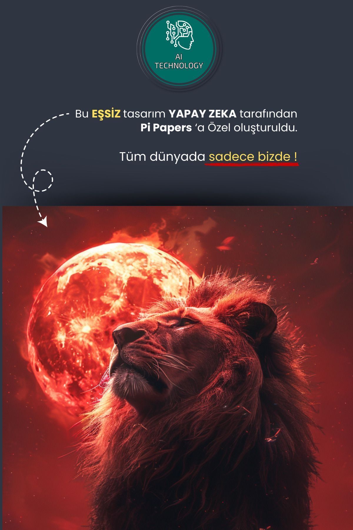 Aslan Şampiyonluk Posteri – Akıllı Kağıt Statik Yapışkanlı Taraftar Posteri (50x80 cm) - Görsel 3